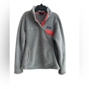 Patagonia women’s gray n orange fleece jacket M